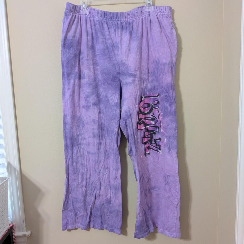Bratz Purple Tie Dye Sweatpants Wide Leg Lounge Pajama Pants Y2K Style